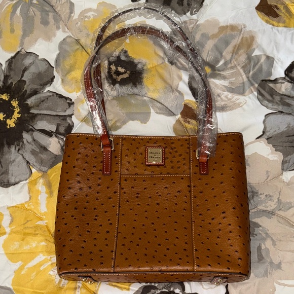 Dooney & Bourke Handbags - Dooney & Bourke Tan Ostrich-Embossed Tote